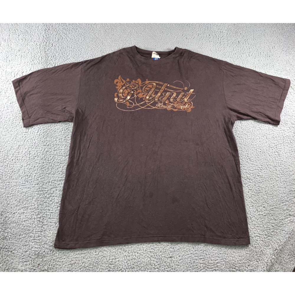 Vtg G-Unit Graphic T-Shirt Men 2XL Heavy Weight Metallic Logo Y2K Streetwear